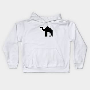 camel animal sillhouette pixel Kids Hoodie